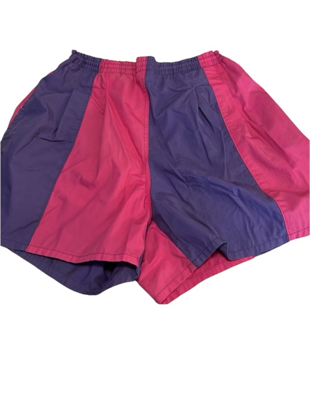 Vintage Duffel Sportswear Pink & Purple Pleated Shorts Swim Trunks Unisex Sz M